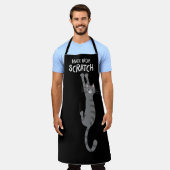 Gemaakt van Scratch Grappige Tabby Kat Hanging On Schort (Gedragen)