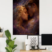 Gemaakt van Sterrenlicht: Een Hemelse Liefdesomhel Poster (Thuiskantoor)