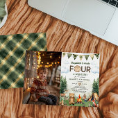 Gemaakt Vier Avontuur Camping 4e Verjaardag Foto Kaart