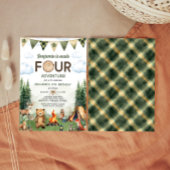 Gemaakt Vier Avontuur Camping 4e Verjaardag Kaart