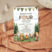 Gemaakt Vier Avontuur Camping 4e Verjaardag Kaart