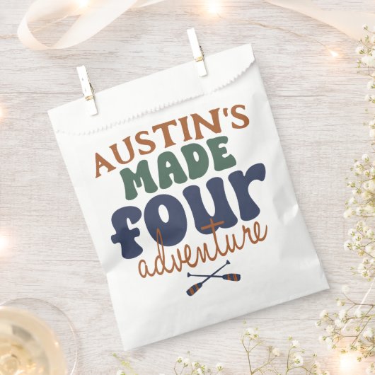 Gemaakt voor avontuur 4e verjaardag gunsttassen bedankzakje (Geknipt)