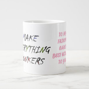 Gemaakt voor Carol roze script grappige stijl Grote Koffiekop