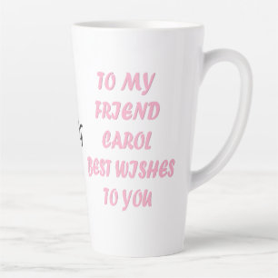 Gemaakt voor Carol roze script grappige stijl Latte Mok
