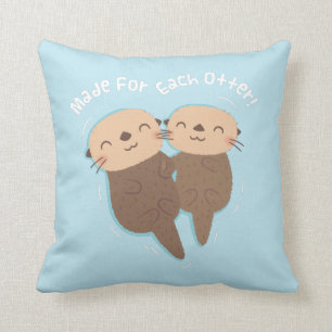 Gemaakt voor elkaar Otter, Cute Zee Otter Koppel Kussen