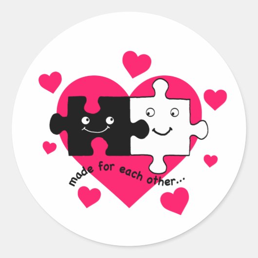 Gemaakt voor elkaar! ronde sticker (Voorkant)