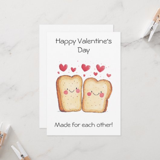 Gemaakt voor elkaar - Schattige & Punny Valentijn' Kaart (Voorkant / Achterkant in situ)