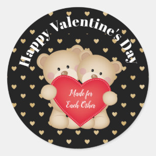 Gemaakt voor elkaar Teddybeer-stickers Ronde Sticker