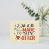 Gemaakt voor elke Otter Cute Pun Funny Valentijnsd Briefkaart (Staand voorkant)