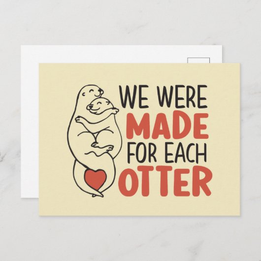 Gemaakt voor elke Otter Cute Pun Funny Valentijnsd Briefkaart (Voorkant / Achterkant)