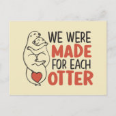 Gemaakt voor elke Otter Cute Pun Funny Valentijnsd Briefkaart (Voorkant)