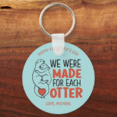gemaakt voor elke otter grappige un Valentijnsdag Sleutelhanger (Voorkant)