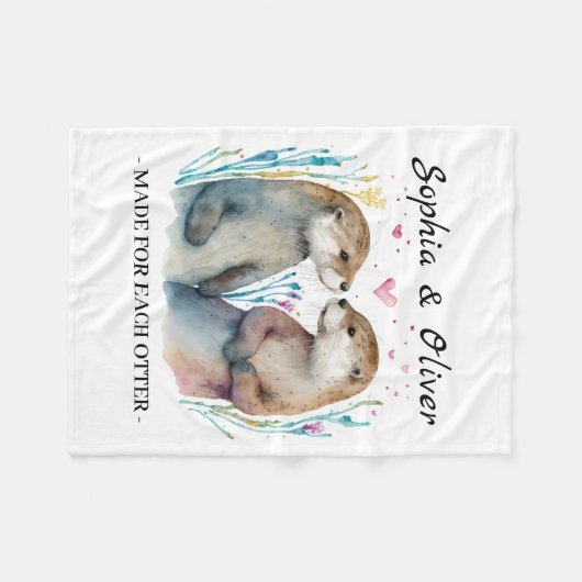 Gemaakt voor elke otter Love Valentijnsdag Fleece Deken (Voorkant (Horizontaal))