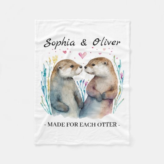 Gemaakt voor elke otter Love Valentijnsdag Fleece Deken (Voorkant)