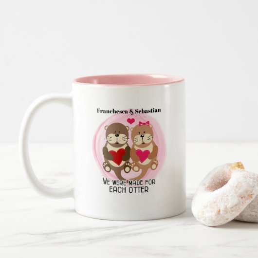 Gemaakt voor elke otter Valentijnsdag Mok (Met donut)