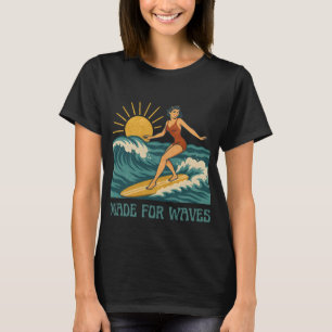 Gemaakt voor golven Retro Californische surfmeis T-shirt