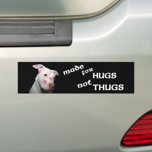 Gemaakt voor hugs, andere dan buisjes, pitbulls bumpersticker (Op auto)