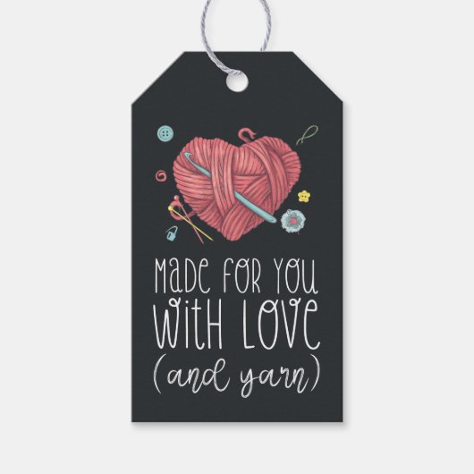 Gemaakt voor jou met liefde en haakgaren cadeaulabel (Voorkant)