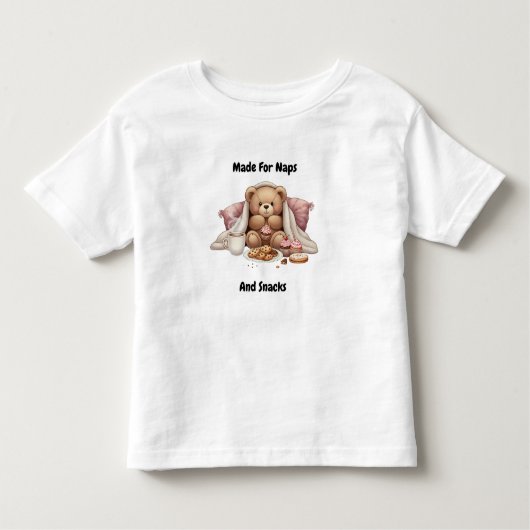 Gemaakt voor Naps en Snacks - Peuter Fine Jersey Kinder Shirts (Voorkant)