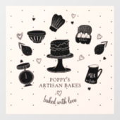 Gemaakt voor u met liefde bakker gebruiksvoorwerpe raamsticker (Vel)