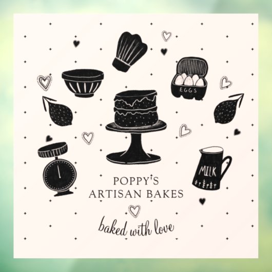 Gemaakt voor u met liefde bakker gebruiksvoorwerpe raamsticker (Vel 3)