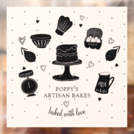 Gemaakt voor u met liefde bakker gebruiksvoorwerpe raamsticker