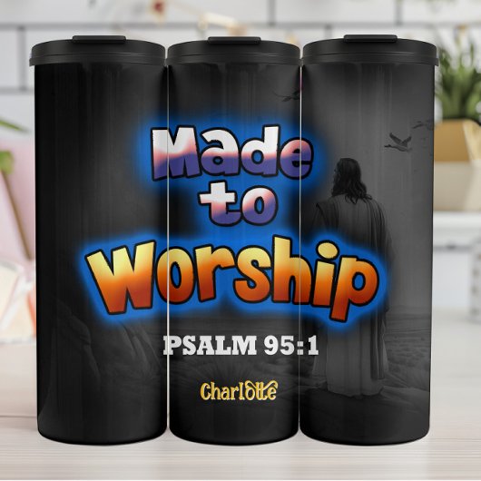 Gemaakt voor Worship Psalm 95:1 Thermosbeker
