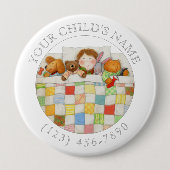 GEMAAKTE DEKEN Kind ID knop Ronde Button 4,0 Cm (Voorkant)