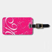 Gemaakte Roze Manuscript Bagagelabel (Voorkant horizontaal)