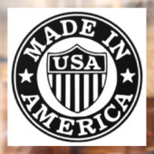 GEMAAT IN AMERIKA  RAAMSTICKER (Vel 2)