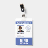 Gemachtigde Agent Ringdrager Beveiliging Badge (Voorzijde met clip)