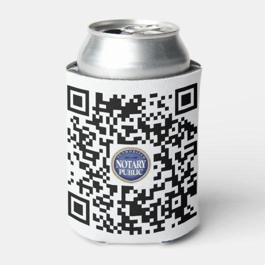 Gemachtigde Notaris Public QR-code Blikjeskoeler (Blikje Voorkant)