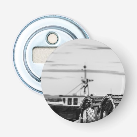 gemagnetiseerde flessenopener foto boot van button flesopener (Voorkant)