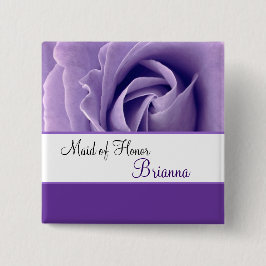 GEMAIKT VOOR HONOR Custom Name Lavender Paars Roos Ronde Button 5,7 Cm