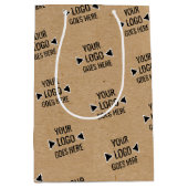 Gemakkelijk Aangepast Logo Patroon Faux Rustieke B Medium Cadeauzakje (Voorkant)
