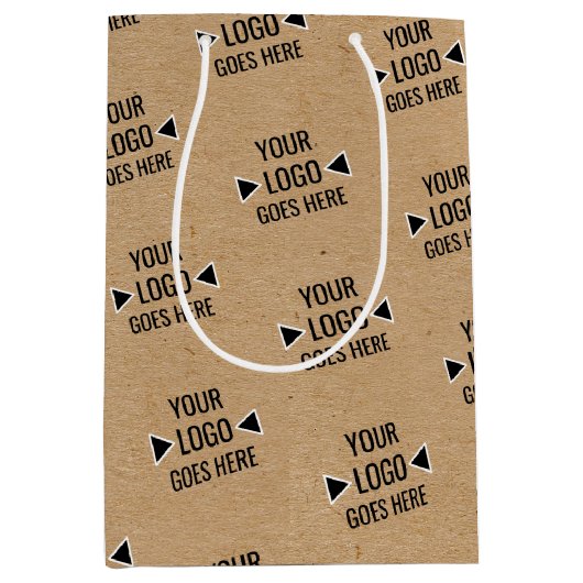 Gemakkelijk Aangepast Logo Patroon Faux Rustieke B Medium Cadeauzakje (Voorkant)