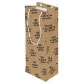 Gemakkelijk Aangepast Logo Patroon Faux Rustieke B Wijn Cadeautas (Achterkant Gekanteld)