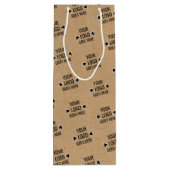 Gemakkelijk Aangepast Logo Patroon Faux Rustieke B Wijn Cadeautas (Achterkant)