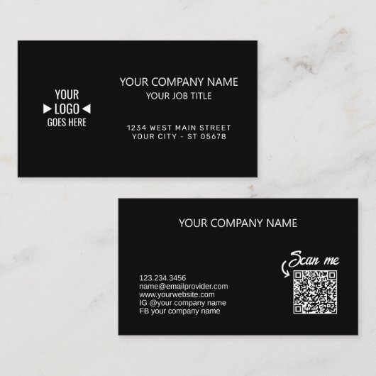 Gemakkelijk aangepast zakelijk Visitekaartje met L (Voorkant / Achterkant)