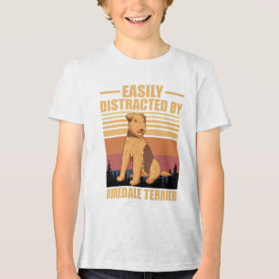 Gemakkelijk Afgeleid Door Airedale Terriër Hond Li Tri-Blend Shirt