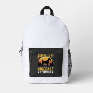 Gemakkelijk afgeleid door Airedale Terrier Retro H Bedrukte Rugzak