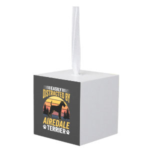 Gemakkelijk Afgeleid door Airedale Terrier Retro H Decoratie