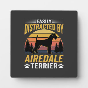 Gemakkelijk afgeleid door Airedale Terrier Retro H Fotoplaat