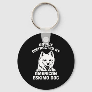 Gemakkelijk afgeleid door Amerikaanse Eskimo honde Sleutelhanger