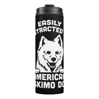 Gemakkelijk afgeleid door Amerikaanse Eskimo honde Thermosbeker