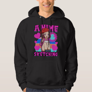 Gemakkelijk afgeleid door anime en het schetsen va hoodie