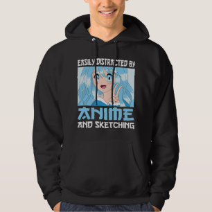 Gemakkelijk afgeleid door anime en schetsen Schatt Hoodie