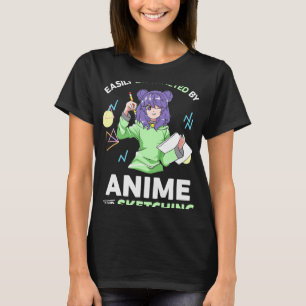 Gemakkelijk afgeleid door Anime en Schetsend Anime T-shirt