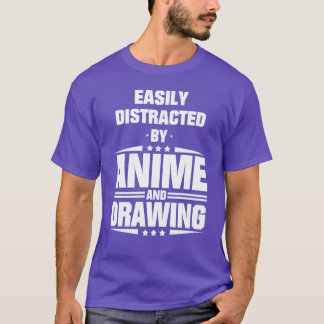 Gemakkelijk Afgeleid Door Anime En Tekenende Jonge T-shirt
