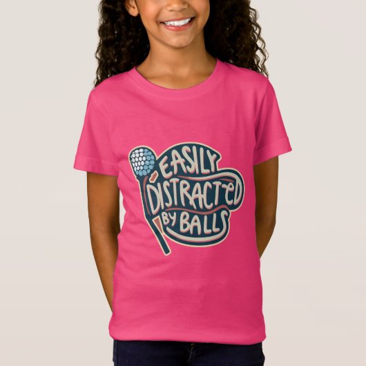 Gemakkelijk afgeleid door ballen Grappige Golf Bal T-shirt (Voorkant)